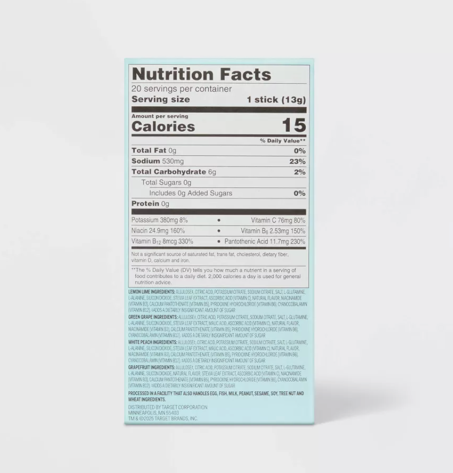 SUGAR FREE HYDRATION SUPLEMENT POWDER 20 PACK