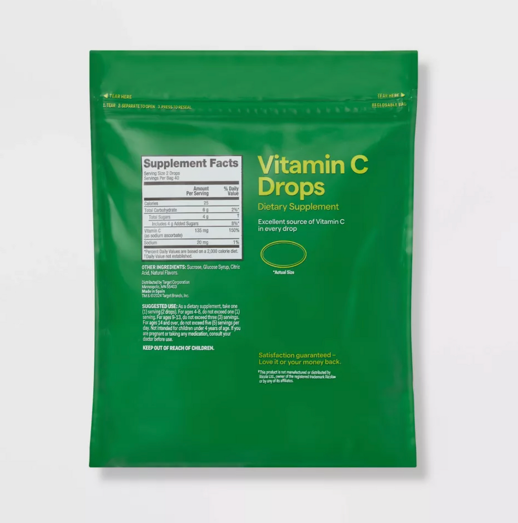 VITAMIN C SUPPLEMENT DROPS CITRUS 80 TABLETS
