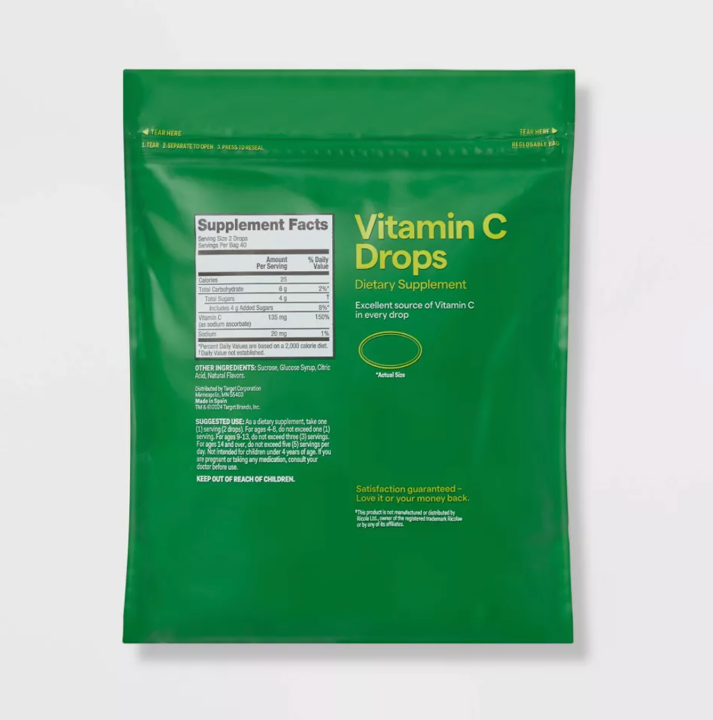 VITAMIN C SUPPLEMENT DROPS CITRUS 80 TABLETS