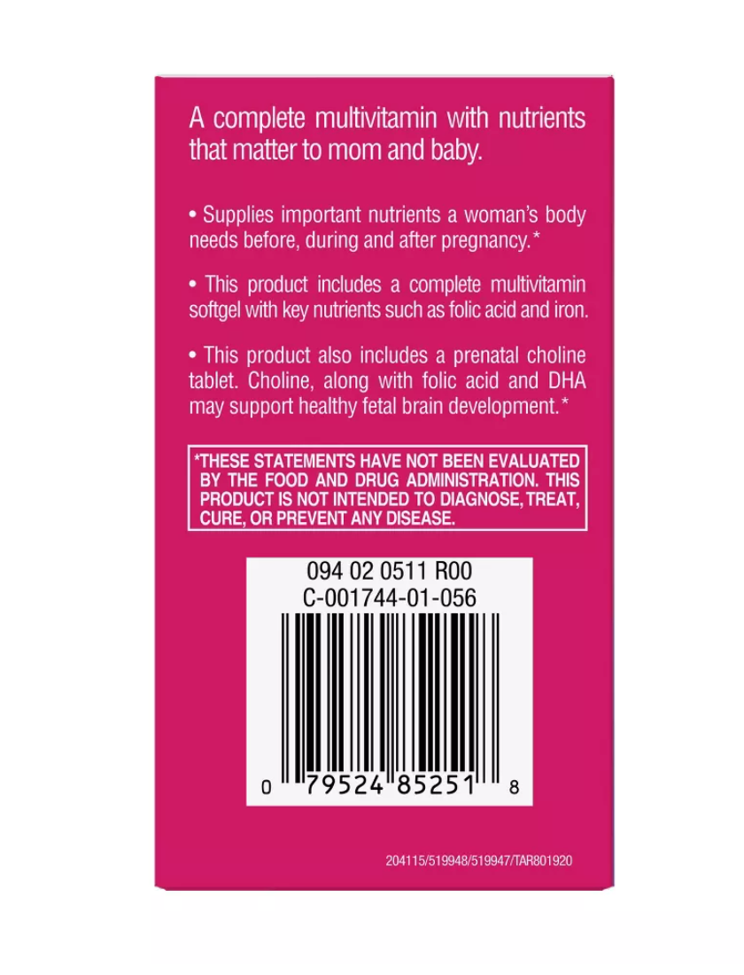 Women's Daily Prenatal Combo Pack Dietary Supplement Tablets & Softgels - 60ct
