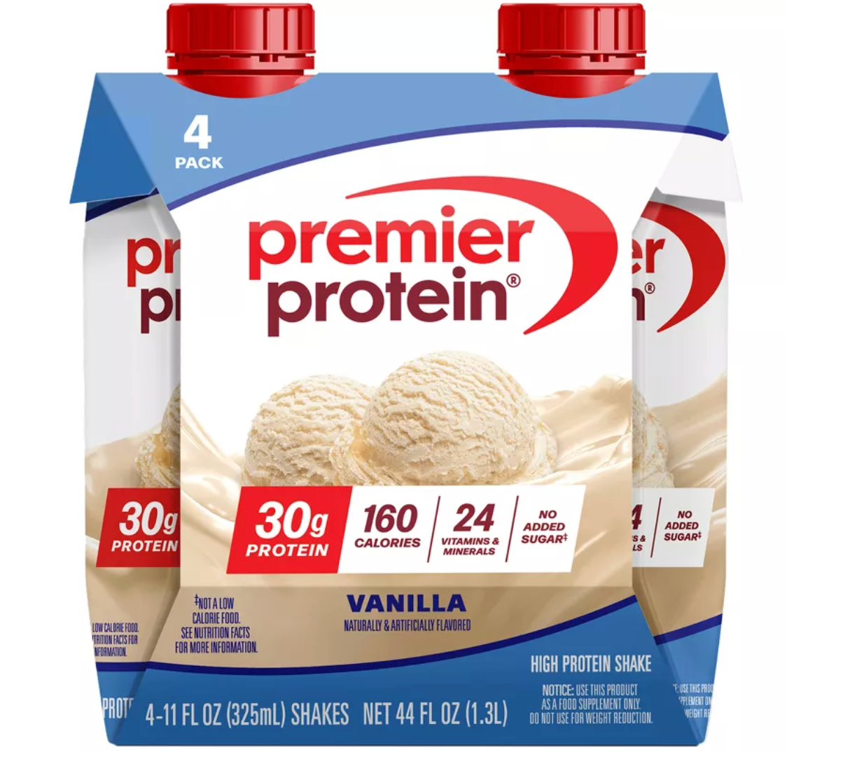 Premier Protein Nutritional Shake Vanilla Non-Caffeinated Whey Protein - 11 fl oz/4pk: Keto Certified, Gluten-Free, Ready to Drink