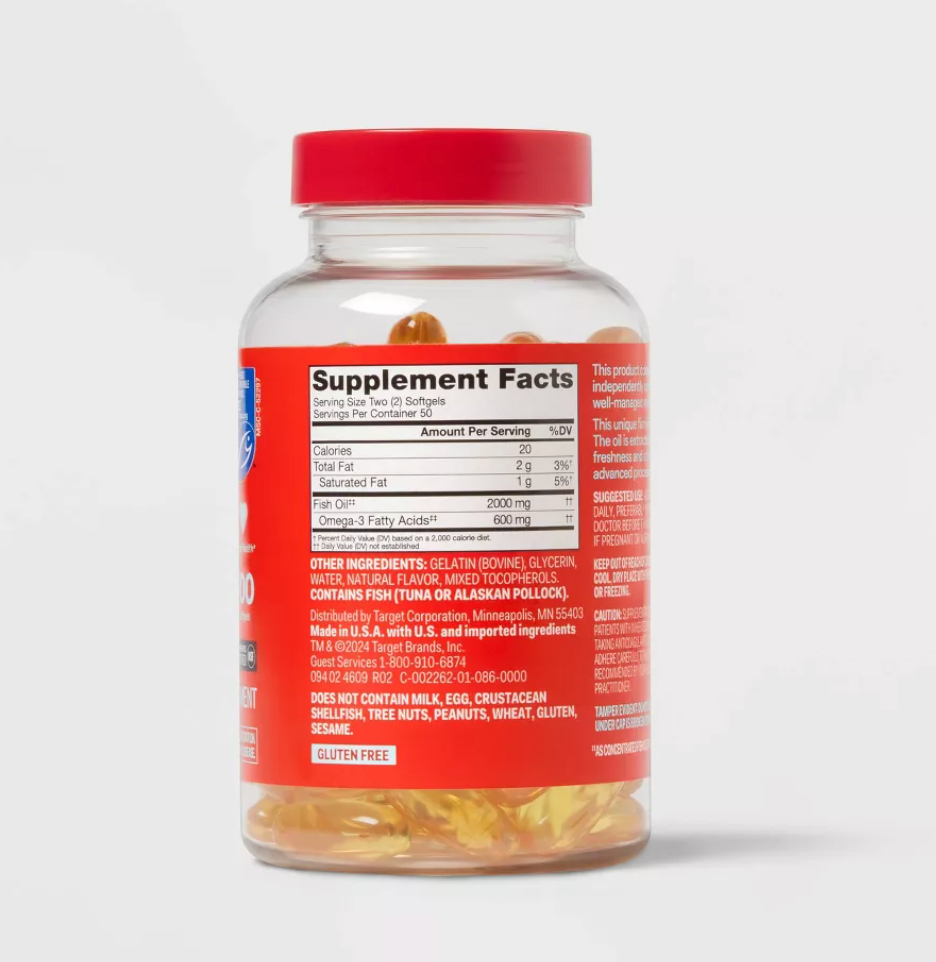 FISH OIL SOFGELS 1000MG 100 TABLETS