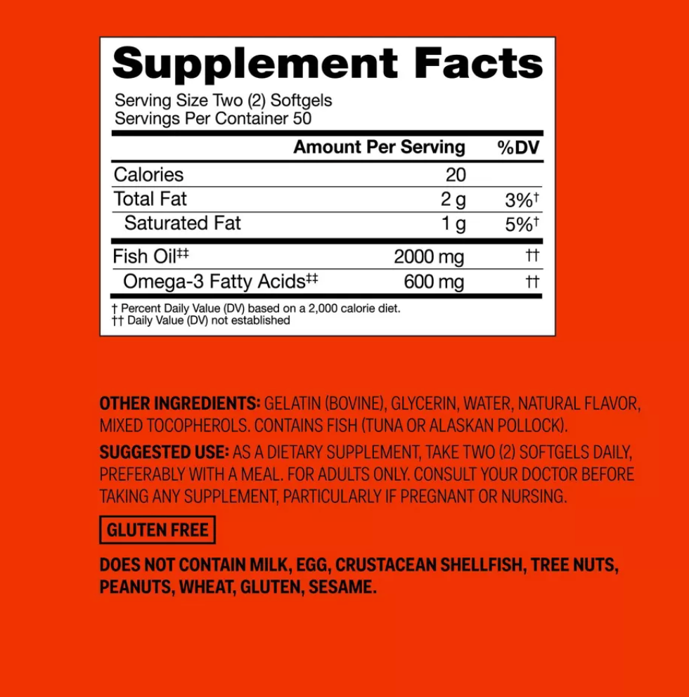 FISH OIL SOFTGELS 1000MG 100CT