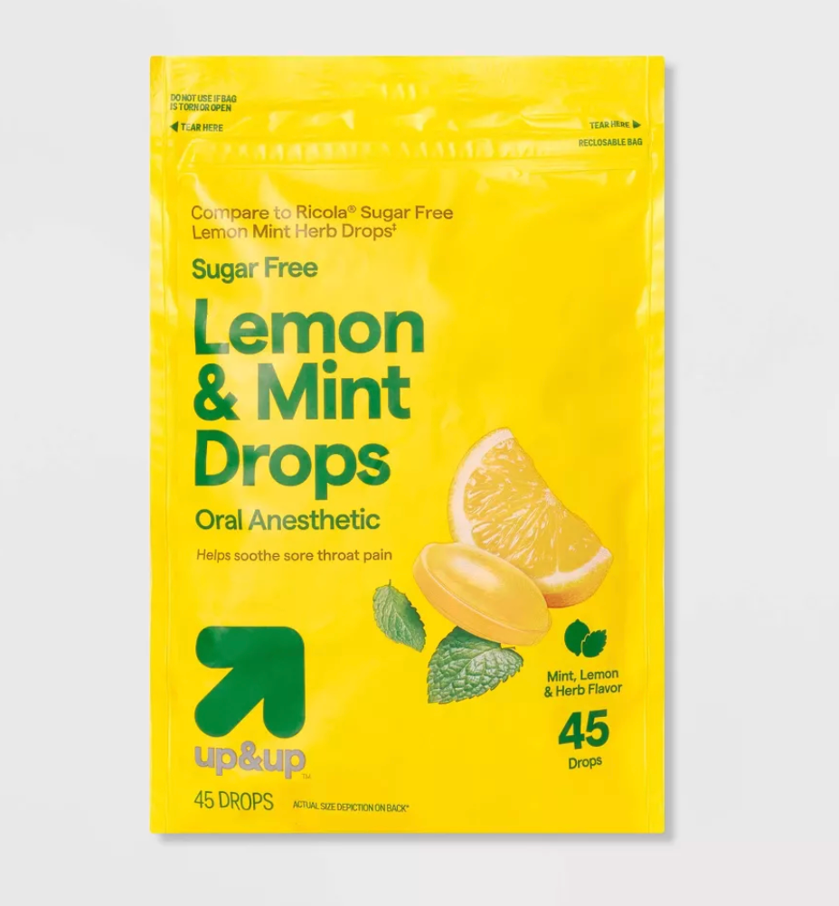 SUGAR FREE LEMON MINT HERB DROPS 45 DROPS