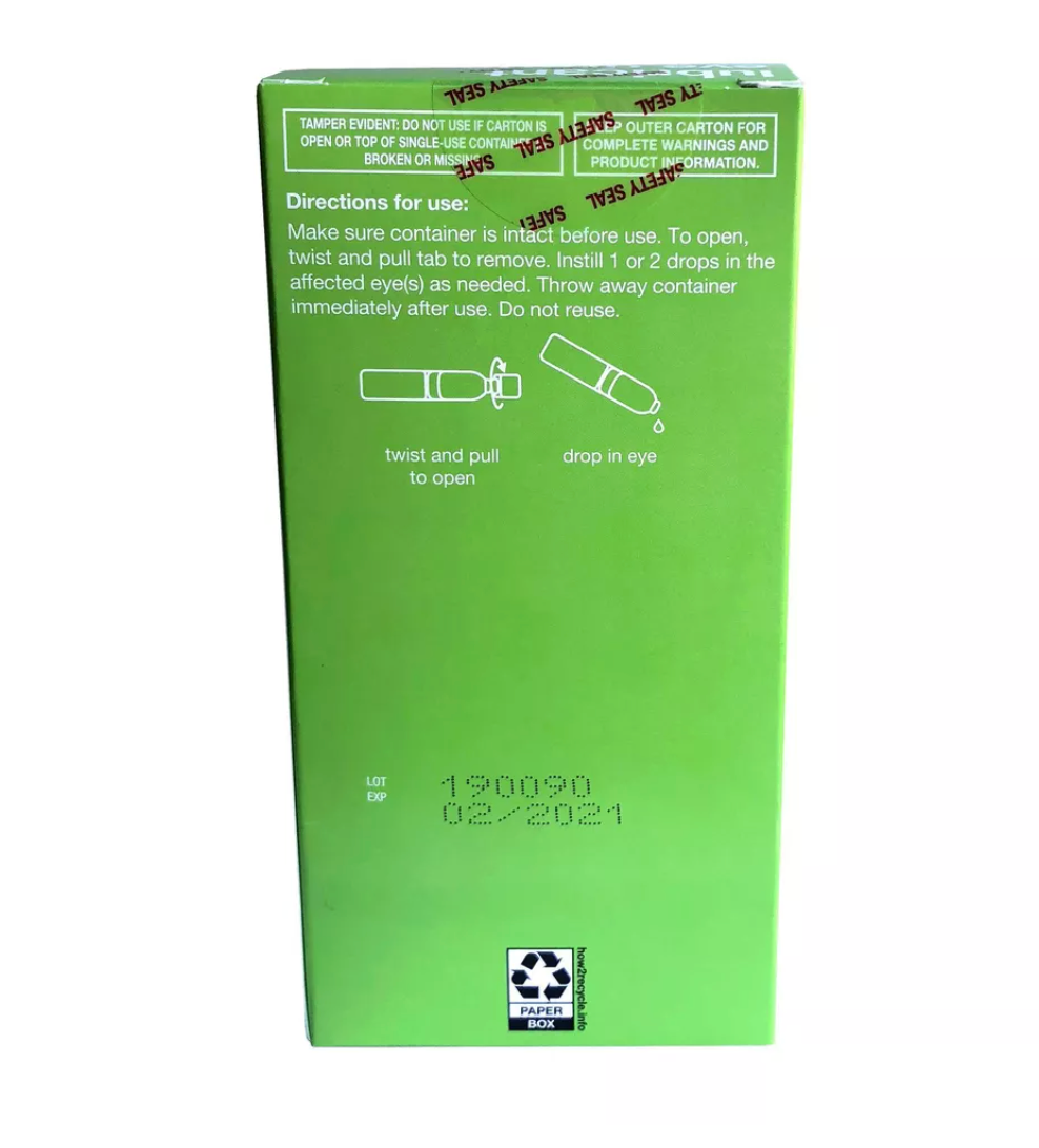 LUBRICATING PRESERVATIVE EYE DROPS 70 CONTENEDORES DE UN USO