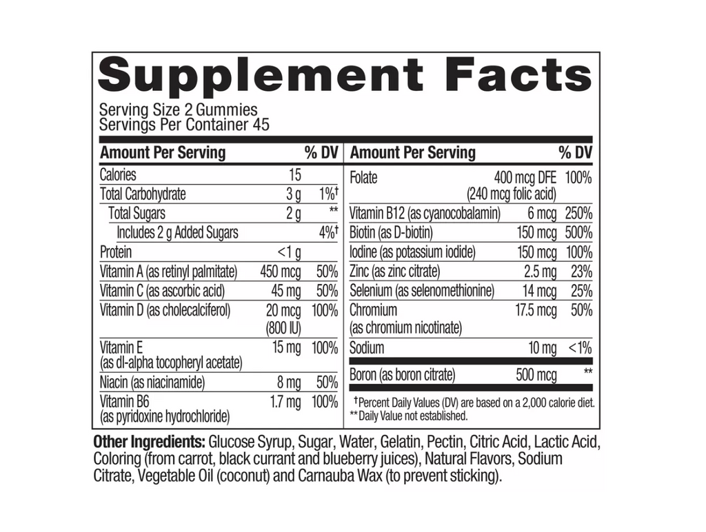 OLLY WOMEN'S MULTIVITAMIN GUMMIES 90 GUMMIES