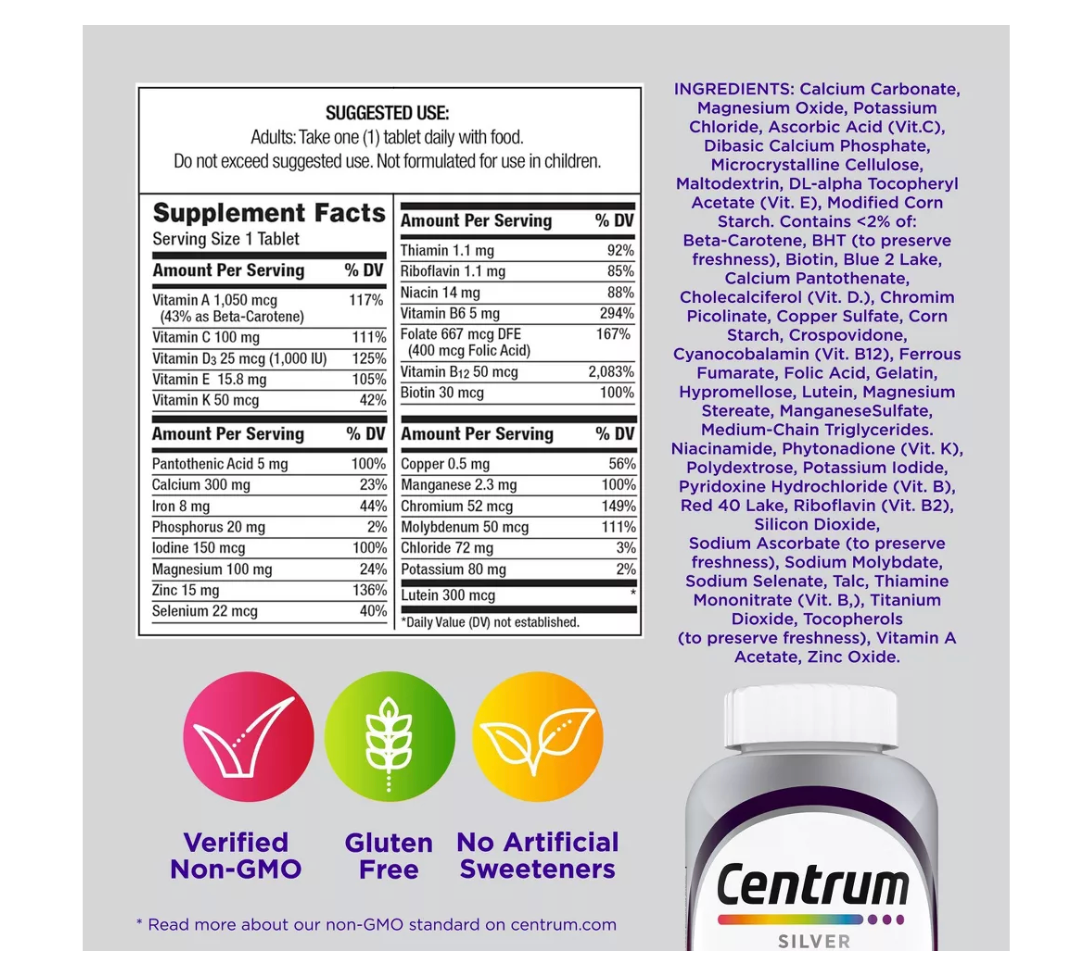 CENTRUM SILVER WOMEN 50+.   100 TABLETAS