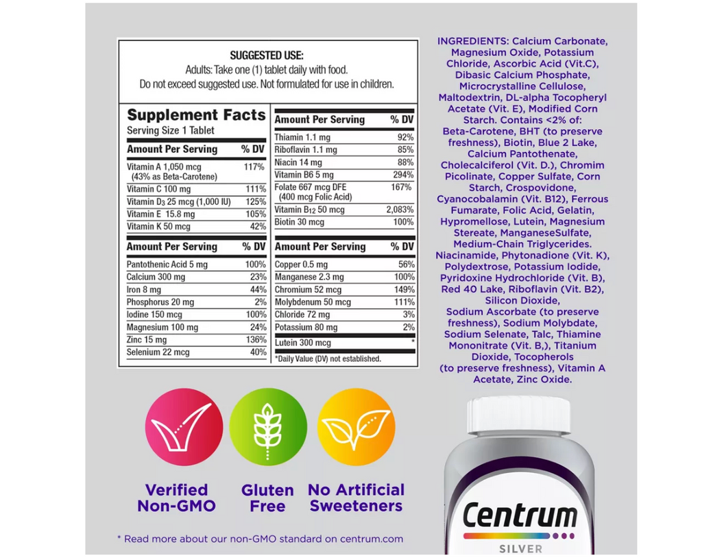 CENTRUM SILVER WOMEN 50+.   100 TABLETAS