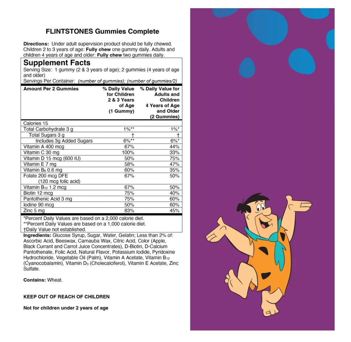 THE FLINTSTONES COMPLETE 180 GUMMIES