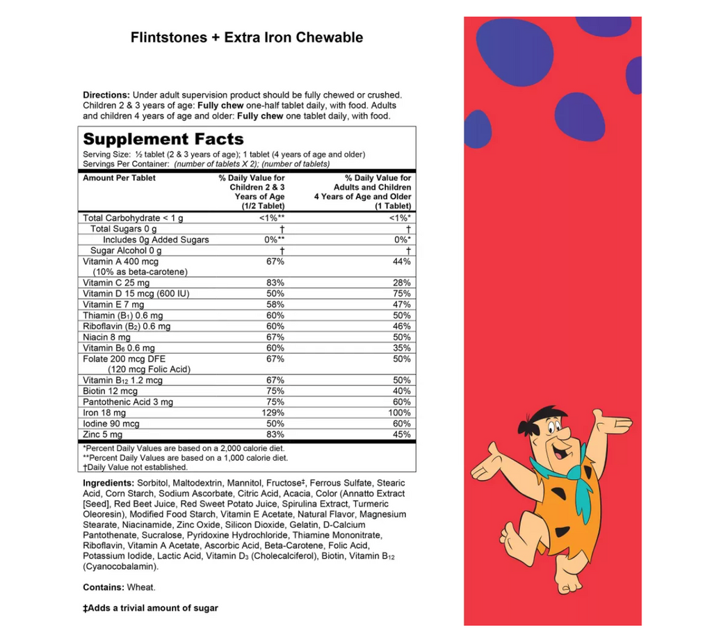THE FLINTSTONES CHEWABLE KIDS MULTIVITAMIN 70 TABLETAS