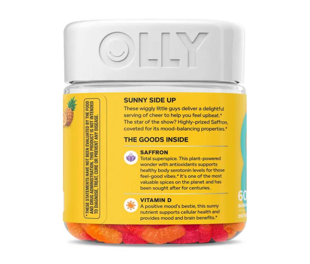 OLLY HELLO HAPPY WORM SUPLEMENTS W/ VIT D 60 GUMMIES