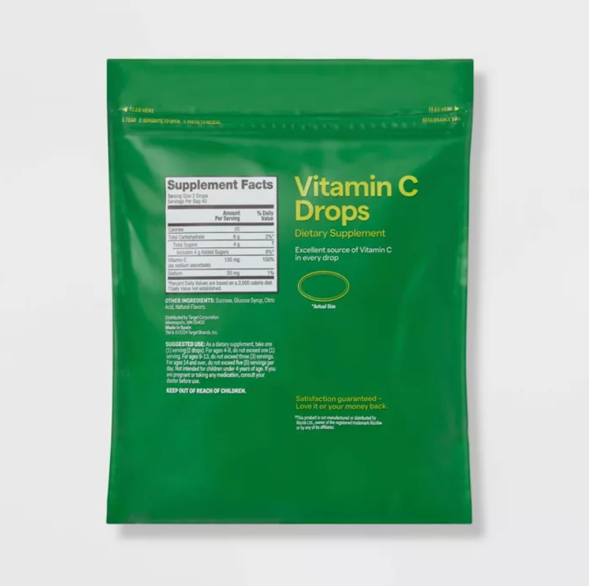 Vitamin C Supplement Drops - Citrus - up&up™