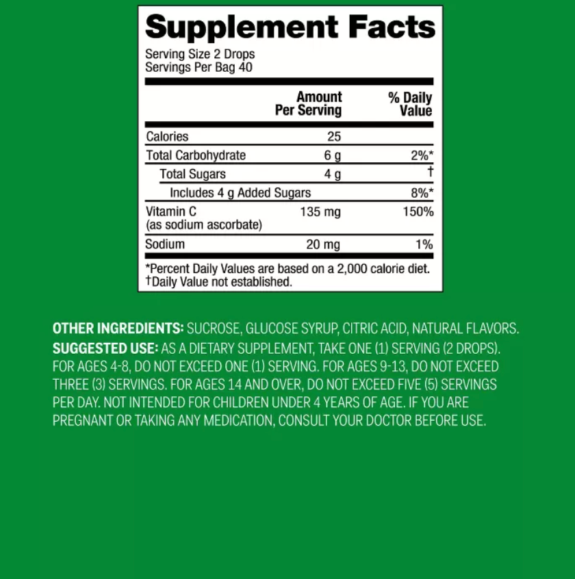 Vitamin C Supplement Drops - Citrus - up&up™