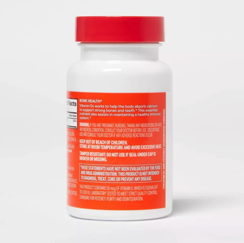 VITAMIN D3 2000 IU (50 MCG) BONE HEALTH AND IMMUNE SUPPORT SOFTGELS  UP&UP™
