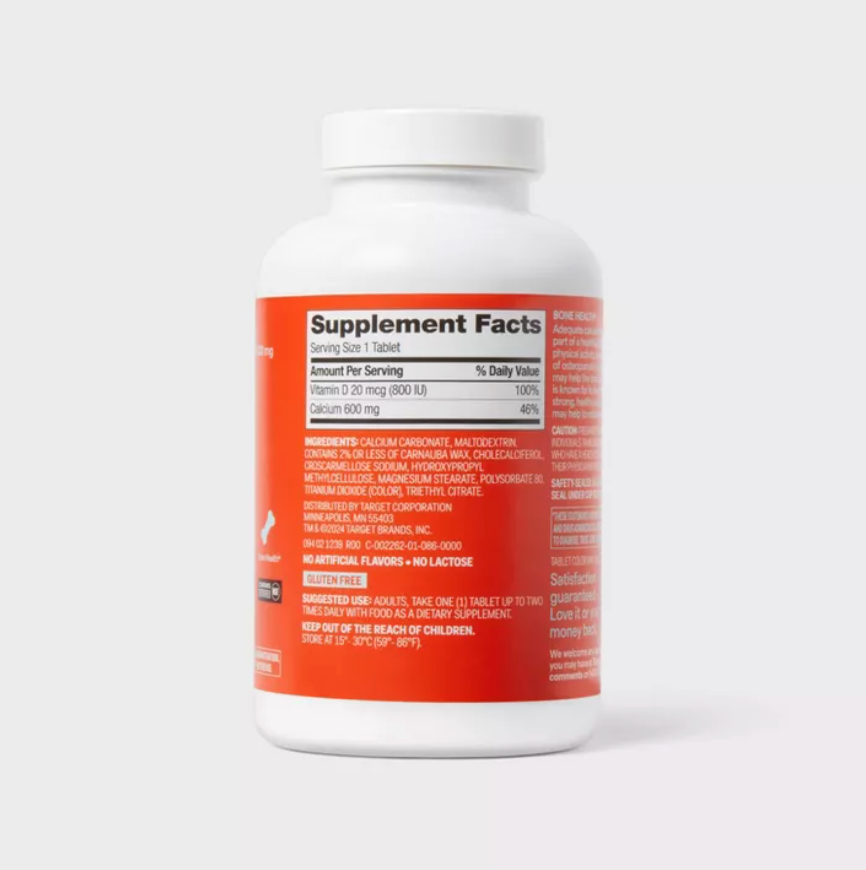 CALCIUM & VITAMIN D DIETARY SUPPLEMENT COATED TABLETS  UP&UP™