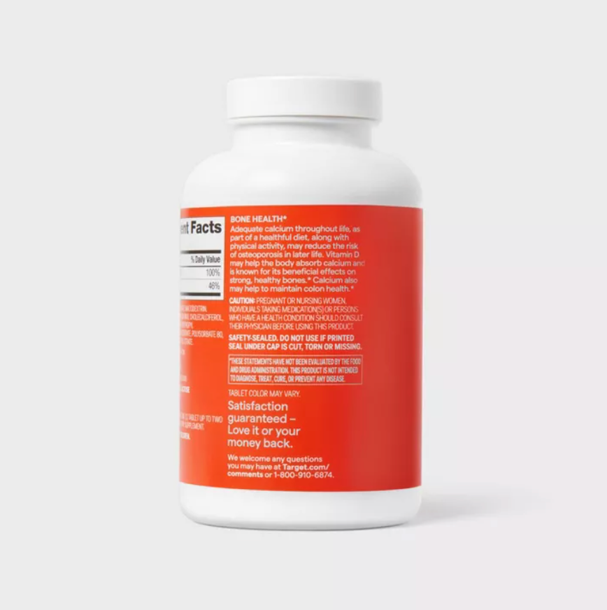CALCIUM & VITAMIN D DIETARY SUPPLEMENT COATED TABLETS  UP&UP™