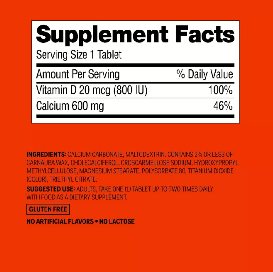 CALCIUM & VITAMIN D DIETARY SUPPLEMENT COATED TABLETS  UP&UP™