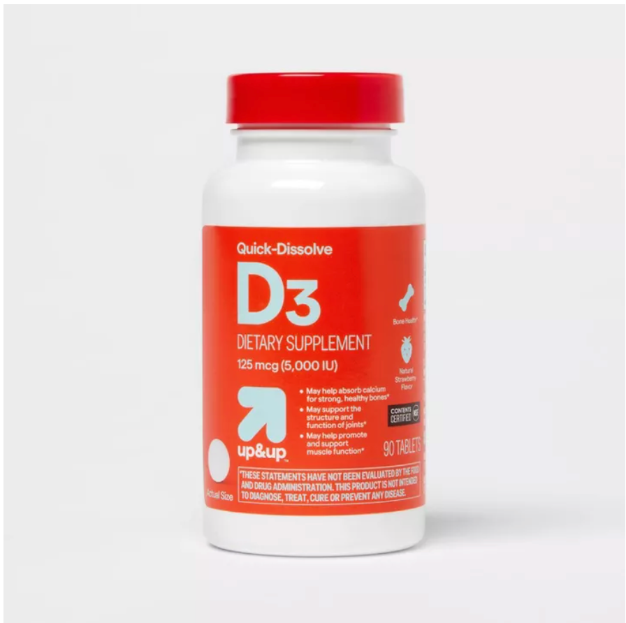 VITAMIN D 5000IU QUICK DISSOLVE TABLETS  UP&UP™: BERRY FLAVOR 90 TABLEAS