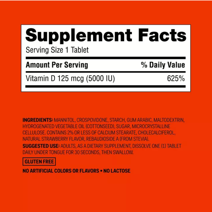 VITAMIN D 5000IU QUICK DISSOLVE TABLETS  UP&UP™: BERRY FLAVOR 90 TABLEAS