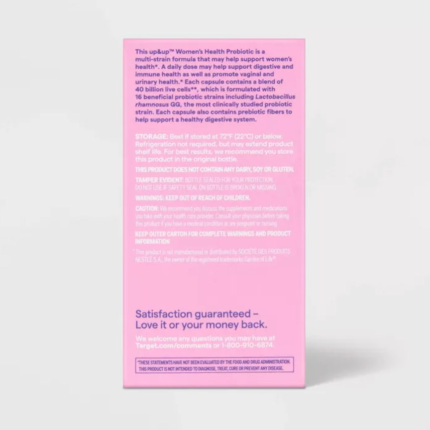 WOMEN'S OPTIMAL HEALTH PROBIOTIC FOR VAGINAL, IMMUNE AND DIGESTIVE SUPPORT CAPSULES  UP&UP™