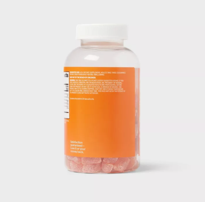 VITAMIN C GUMMIES - ORANGE  UP&UP™: GLUTEN-FREE, 282MG VITAMIN C, NO ARTIFICIAL FLAVORS