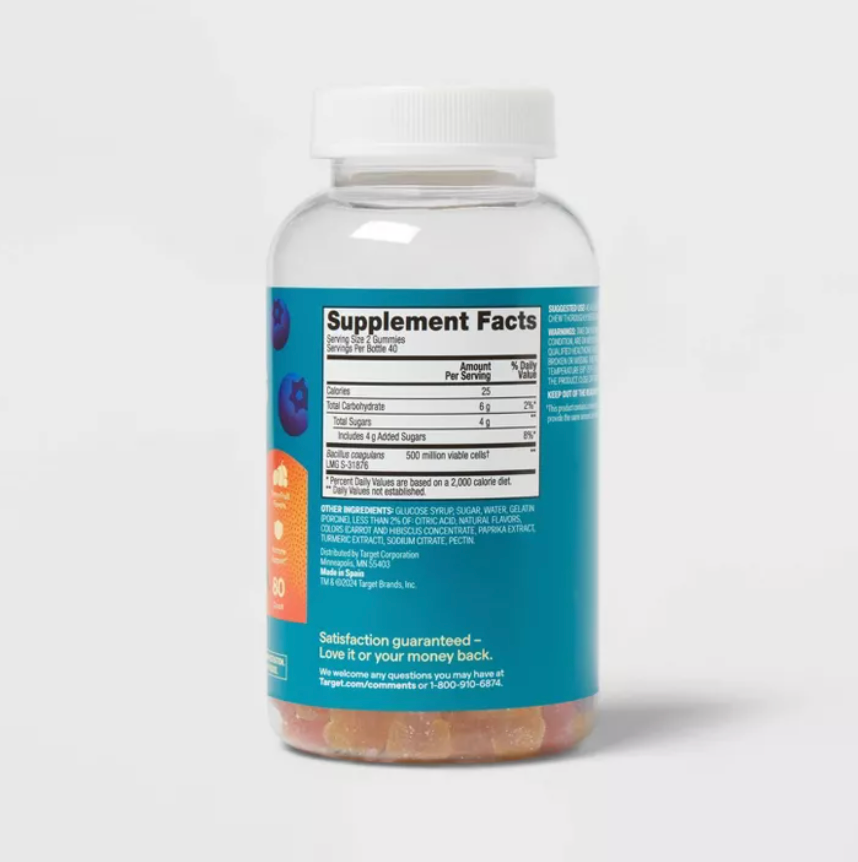 PROBIOTIC GUMMIES FOR DIGESTIVE HEALTH - UP&UP™: BACILLUS COAGULANS