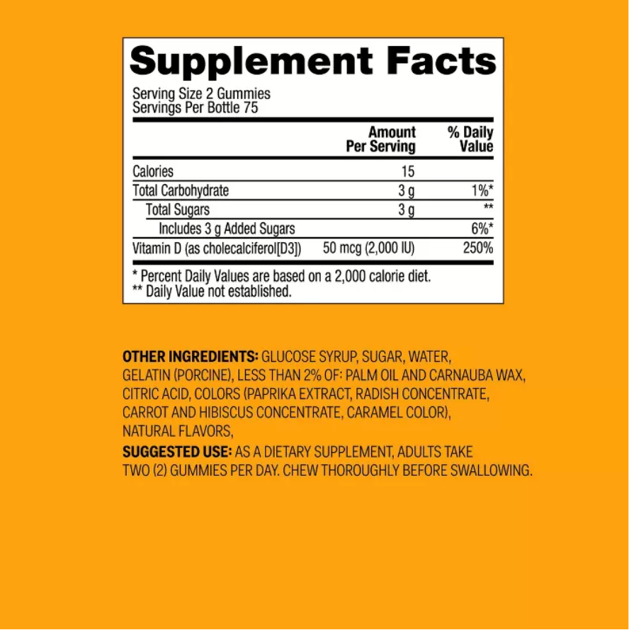 ADULT VITAMIN D GUMMIES - FRUIT FLAVORS UP&UP™
