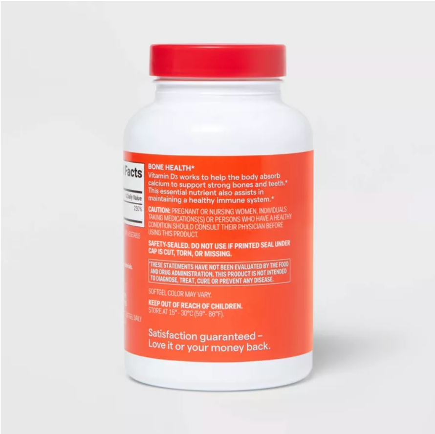 VITAMIN D3 2000 IU (50 MCG) BONE HEALTH AND IMMUNE SUPPORT SOFTGELS - UP&UP™