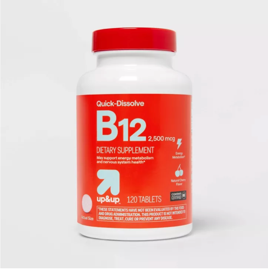 VITAMIN B12 2500MCG QUICK DISSOLVE TABLETS - CHERRY FLAVOR UP&UP™: SUGAR-FREE, SODIUM FREE, GLUTEN-FREE
