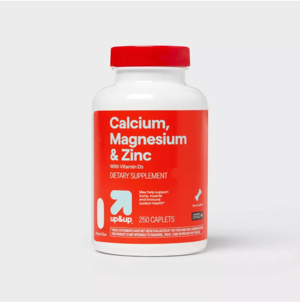CALCIUM MAGNESIUM & ZINC DIETARY SUPPLEMENT COATED CAPLETS UP&UP™