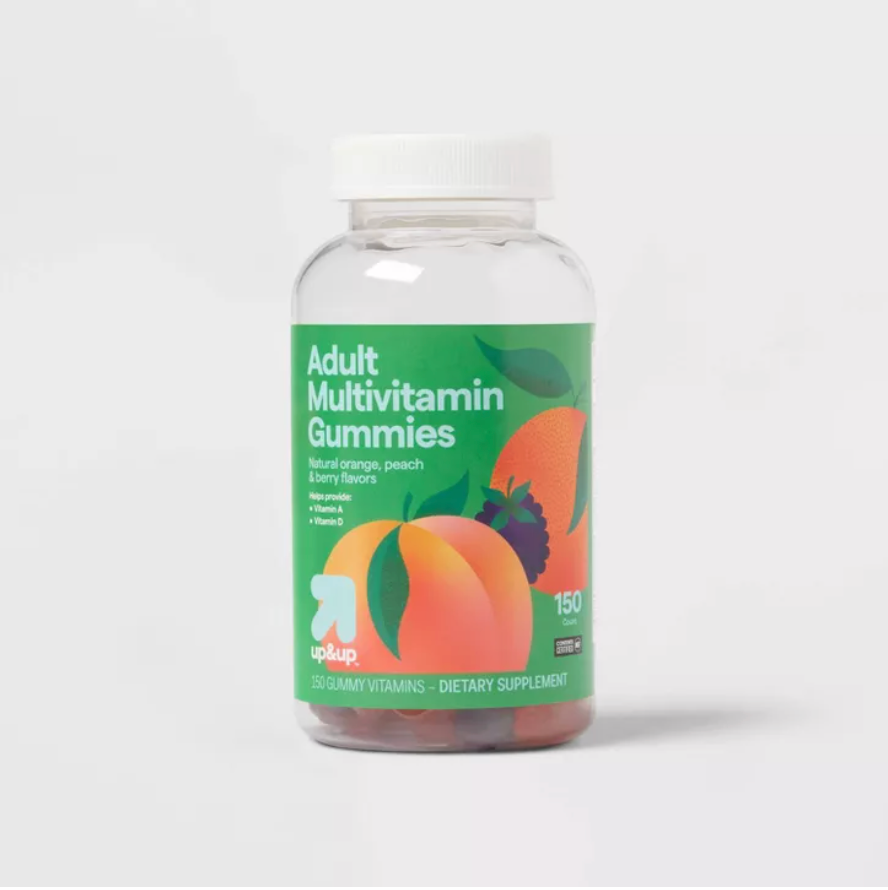 ADULT MULTIVITAMIN GUMMIES - ORANGE, PEACH & BERRY UP&UP™: GLUTEN-FREE, NO ARTIFICIAL ADDITIVES