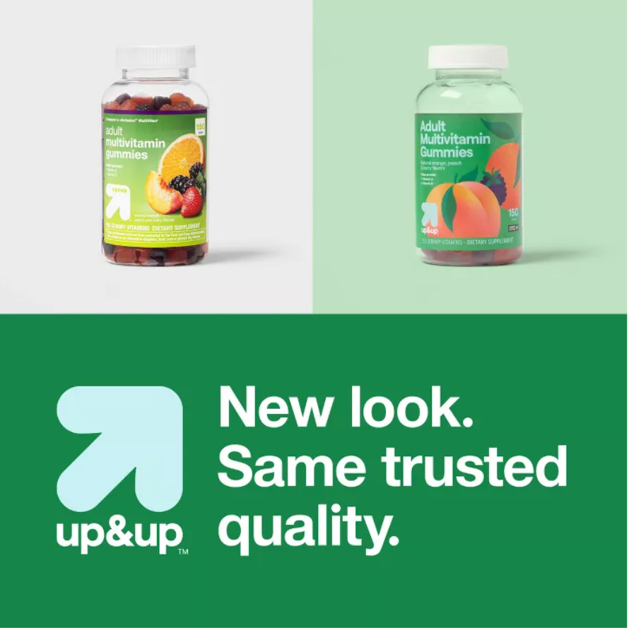 ADULT MULTIVITAMIN GUMMIES - ORANGE, PEACH & BERRY UP&UP™: GLUTEN-FREE, NO ARTIFICIAL ADDITIVES
