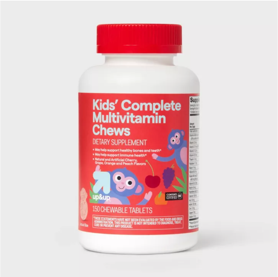 KIDS' COMPLETE MULTIVITAMIN CHEWABLE TABLETS - ORANGE, GRAPE & CHERRY  UP&UP™