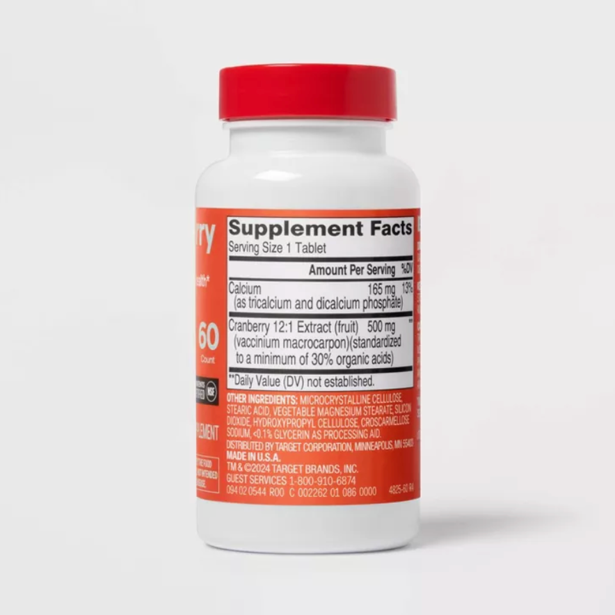 CRANBERRY DIETARY SUPPLEMENT TABLETS UP&UP™: 500MG PER SERVING