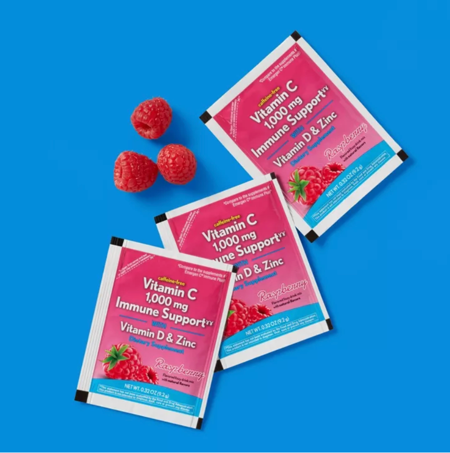 VITAMIN C + D IMMUNE SUPPORT POWDER - RASPBERRY UP&UP™