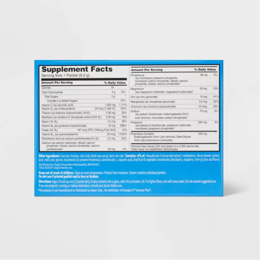 VITAMIN C + D IMMUNE SUPPORT POWDER - RASPBERRY UP&UP™
