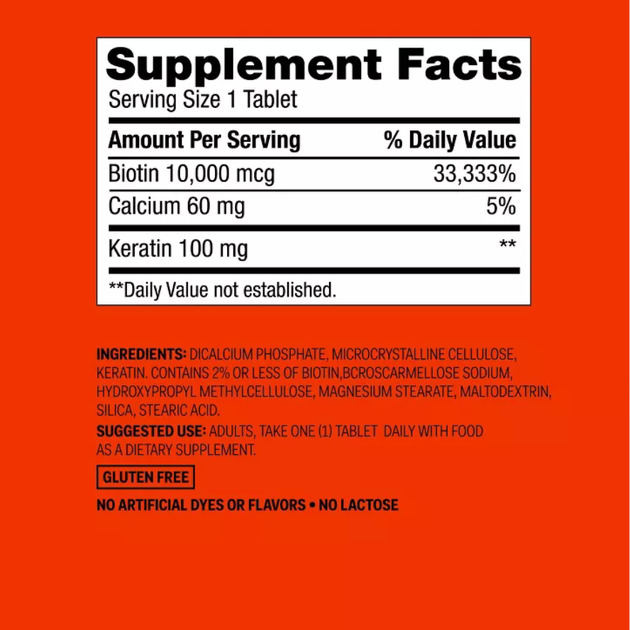 BIOTIN PLUS KERATIN CAPLETS DIETARY SUPPLEMENT TABLETS  UP&UP™