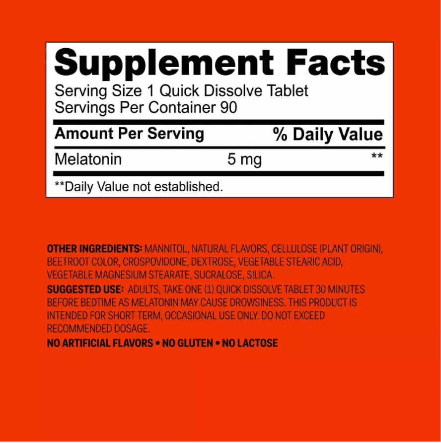 MELATONIN QUICK DISSOLVE TABLETS - CHERRY FLAVOR UP&UP™
