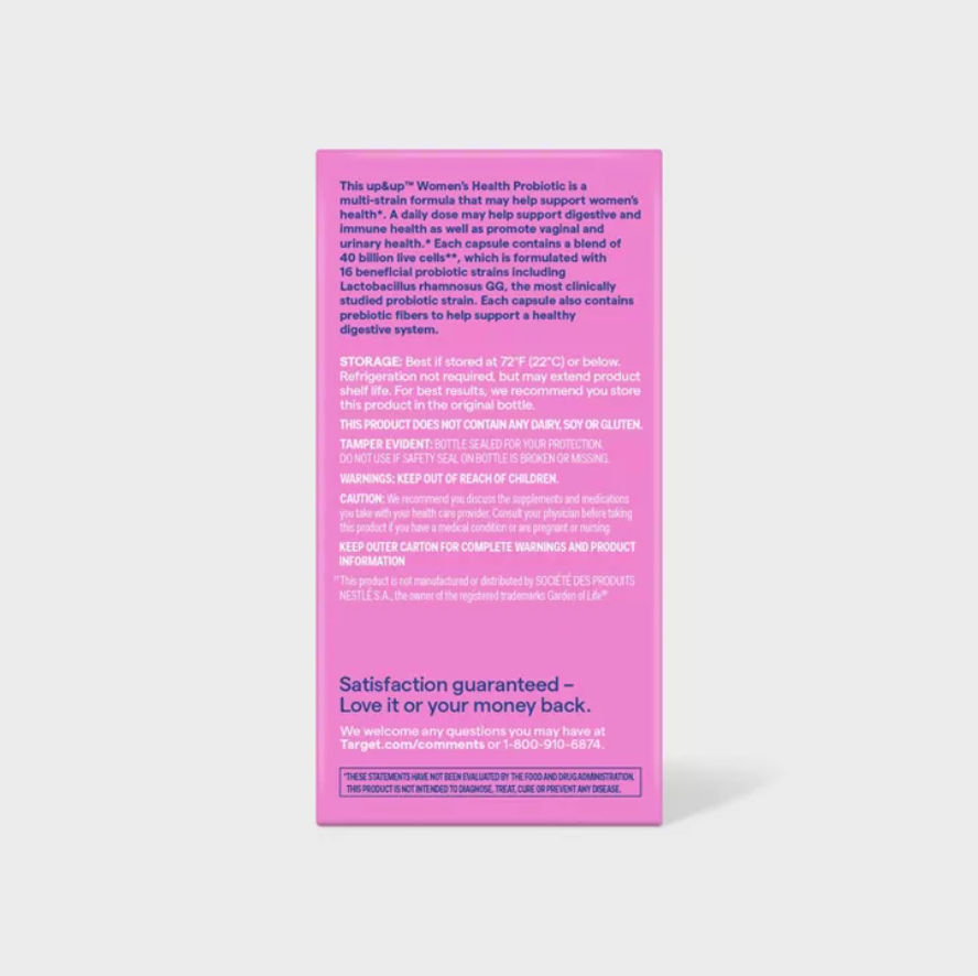 "WOMEN'S OPTIMAL HEALTH PROBIOTIC FOR VAGINAL IMMUNE AND DIGESTIVE SUPPORT CAPSULES UP&UP™ "