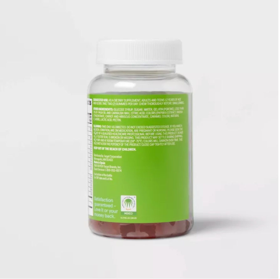 TEEN MULTIVITAMIN GUMMIES UP&UP™: NSF CERTIFIED, NATURALLY FLAVORED, NO SYNTHETIC COLORS