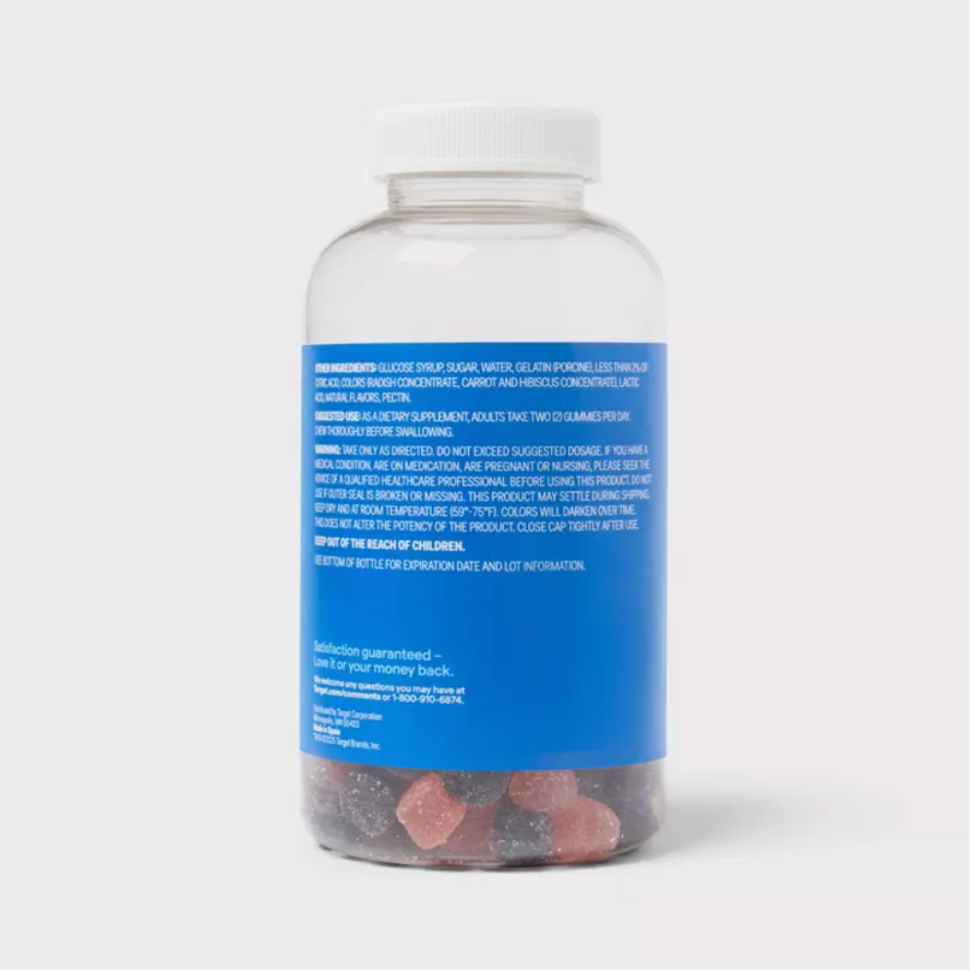 MEN'S MULTIVITAMIN GUMMIES - BERRY  UP&UP™: GLUTEN-FREE, NO SYNTHETIC COLORS, NO ARTIFICIAL FLAVORS