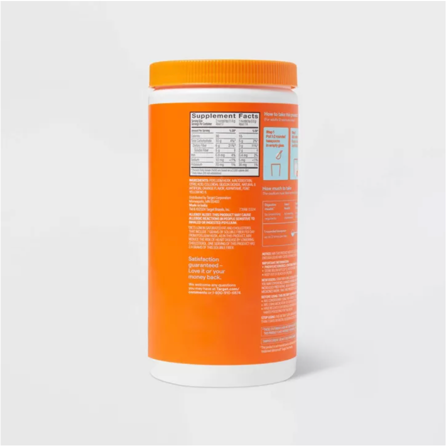 FIBER THERAPY SUGAR FREE SUPPLEMENT POWDER - SMOOTH ORANGE FLAVOR - 23.3OZ - UP&UP™