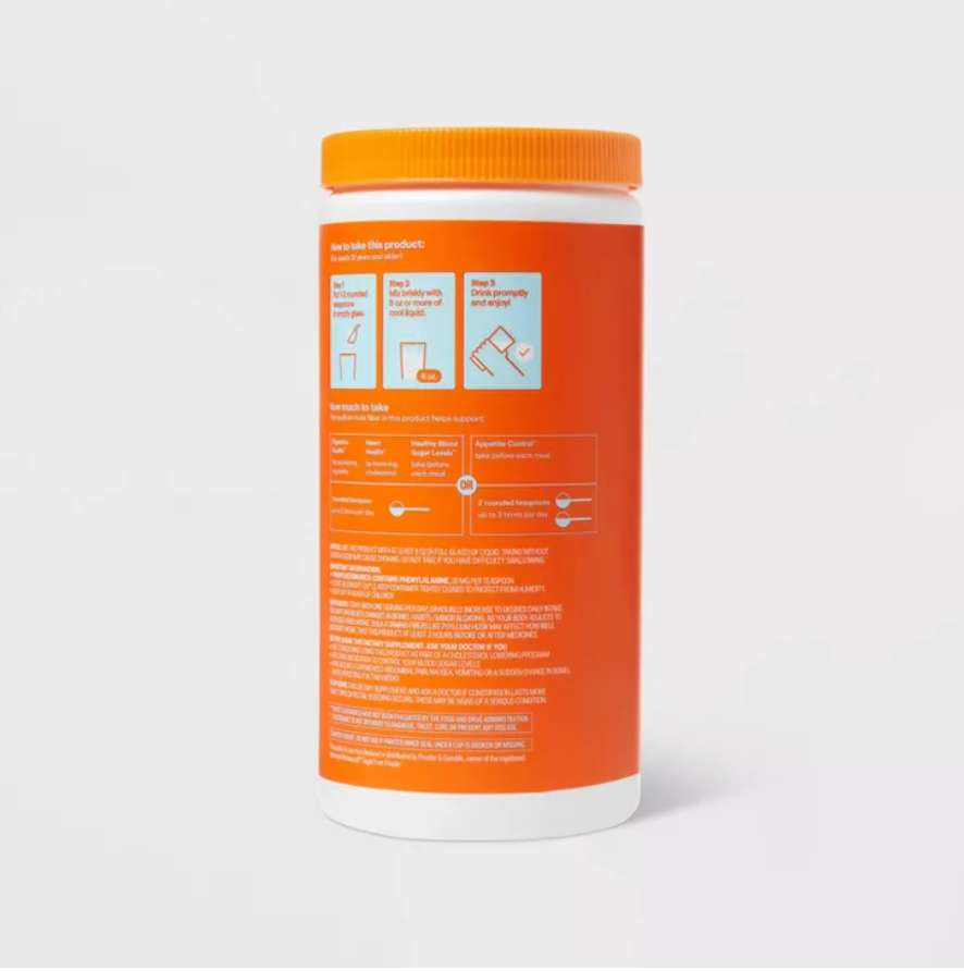 FIBER THERAPY SUGAR FREE SUPPLEMENT POWDER - SMOOTH ORANGE FLAVOR - 23.3OZ - UP&UP™