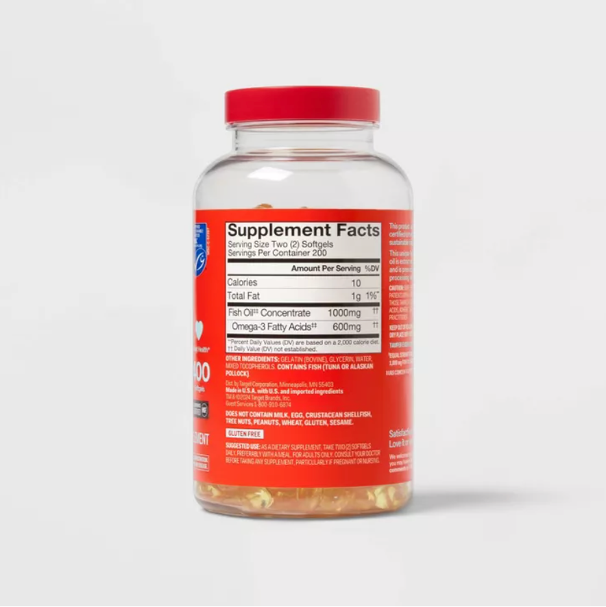MSC FISH OIL SOFTGELS - 1000MG - 400CT - UP&UP™ 400 Capsulas Blanda