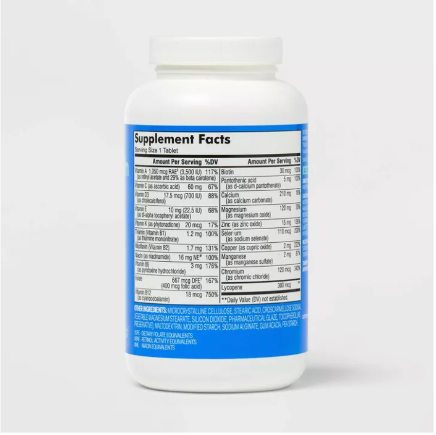 MEN'S DAILY MULTIVITAMIN DIETARY SUPPLEMENT TABLETS UP&UP™