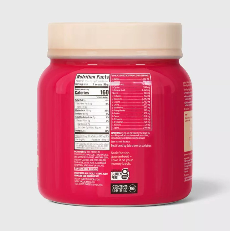 WHEY PROTEIN POWDER - STRAWBERRIES AND CREAM - 16OZ - UP&UP™