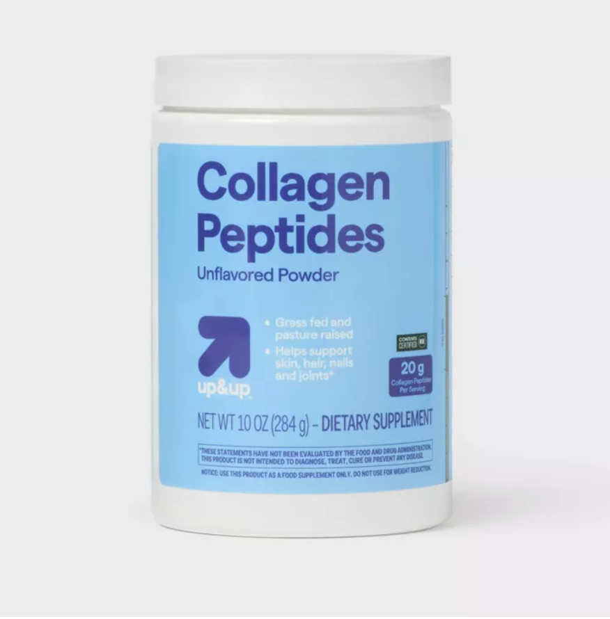 COLLAGEN POWDER - UNFLAVORED - 10OZ - UP&UP™: 1 PACKAGE, POWDER FORM, 18G PROTEIN PER SERVING