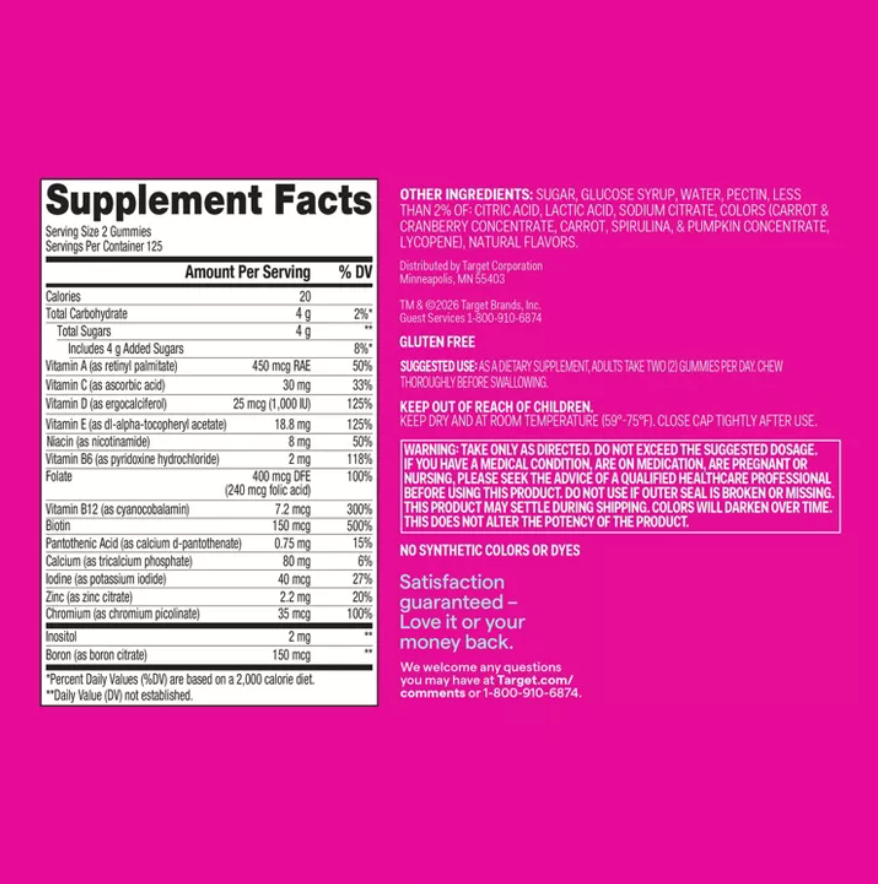 WOMEN'S MULTIVITAMIN VEGAN GUMMIES - MIXED BERRY UP&UP™
