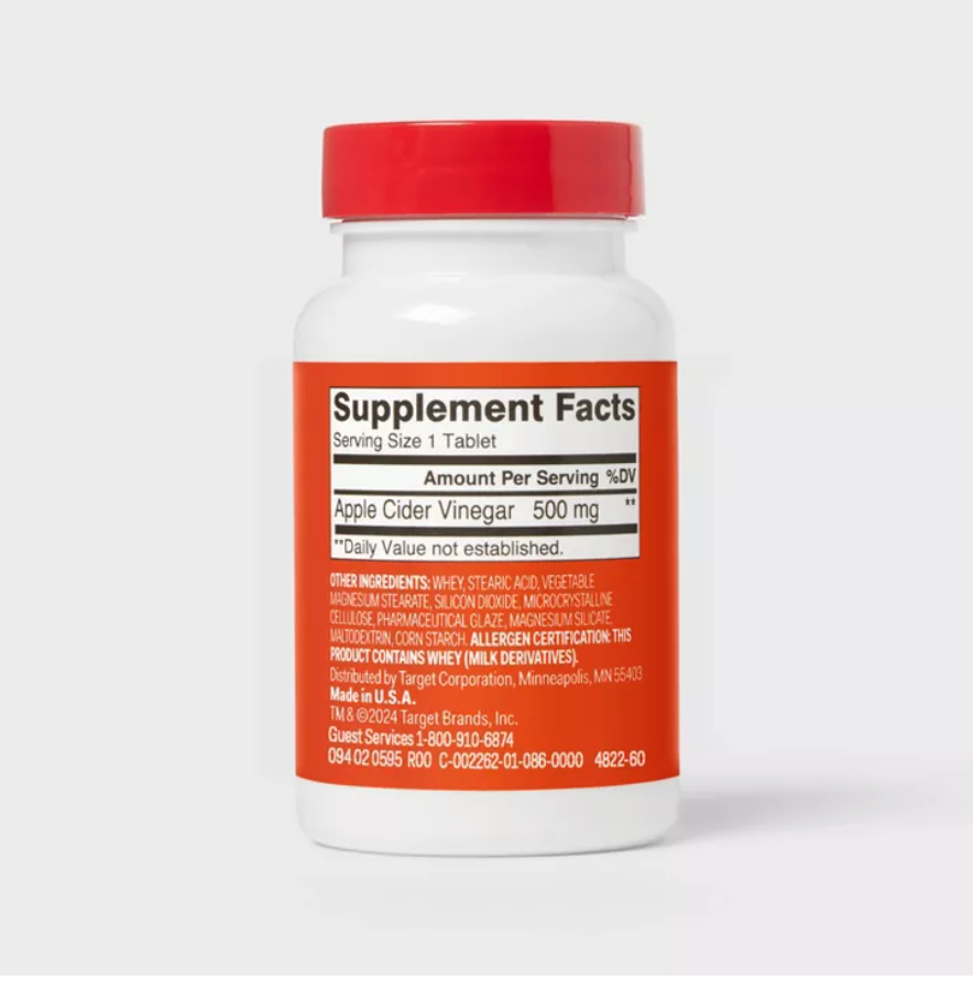 APPLE CIDER VINEGAR SUPPLEMENT TABLETS UP&UP™