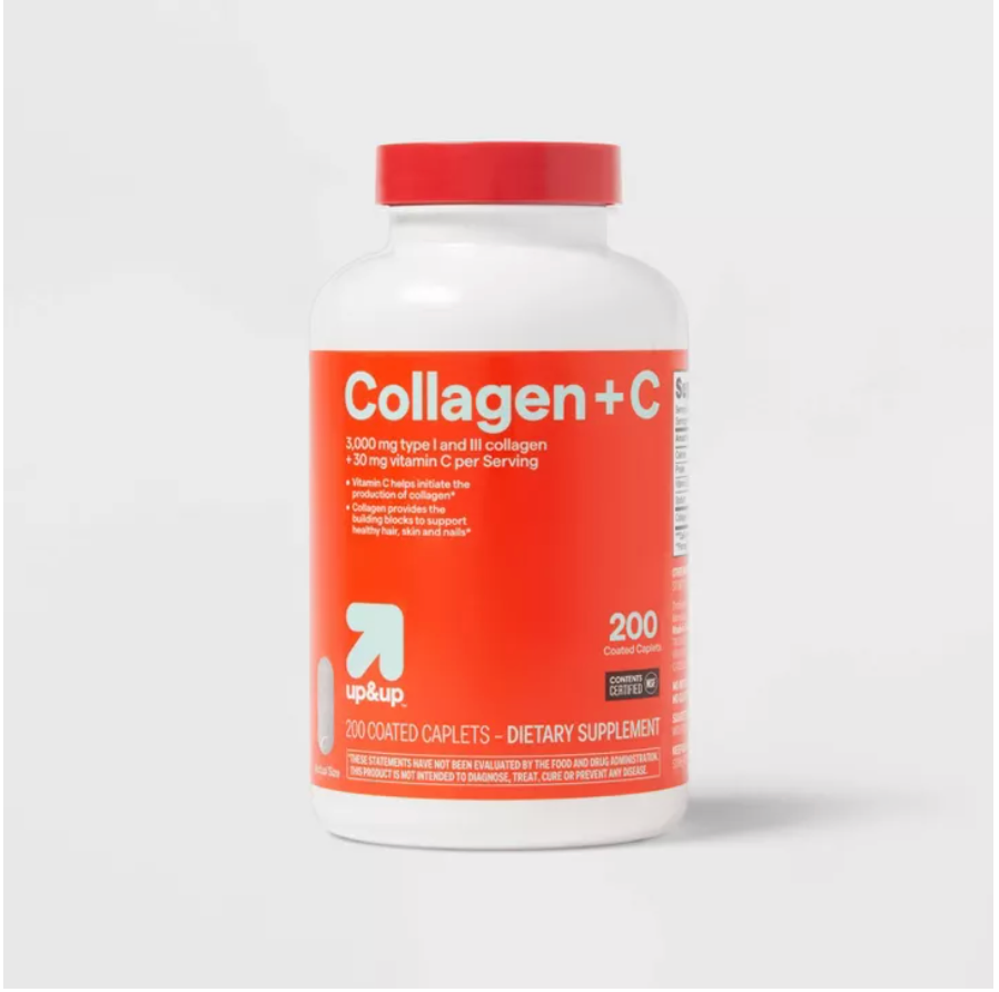 COLLAGEN + VITAMIN C TABLETS UP&UP™: 2500MG PER SERVING